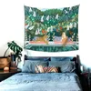 Tapestries illustratie tijger en vrouw tapijtwand hangend schilderij dieren deken huisdecor voor woonkamer slaapkamer