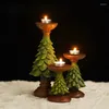 Kaarsenhouders Creative Resin Kerstboomhouder Figurines Decoraties Candlestick Craft Home Interieur woonkamer decor