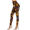 Women's Brushed Halloween Ankle Length Seasonal Printed Leggings S 2XL