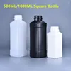 Depolama Şişeleri Boş 500ml 1000ml Kare Plastik Şişe Sıvı Boya Yeniden doldurulabilir hava geçirmez sızdırmazlık kabı 1pcs