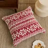 Pillow Yiruio Christmas Snowflake Caso Caso Decorativo Caso para Sofá Tatami Festival Vermelho Beige