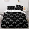 Set di biancheria da letto in bianco e nero geometrico di astrazione Game manico set camera da letto gamer gamepad digate cover dyorkids regalo