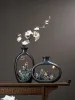 Гостиная в китайском стиле работоспособная цветочная ваза, легкие роскошные высококачественные высушенные цветочные украшения, высококачественные офисные украшения