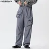 Calças masculinas Incerun 2024 American Style Pantalons Personalidade Design de bolso de bolso de rua casual longa All-Match Troushers S-5xl