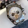 2024 Nieuwe luxe heren horloges groot vliegwiel vier steken automatisch mechanisch horloge maanfase polshorloges hoogwaardige topmerk lederen riem mode cadeau