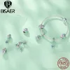 BISAER 100% 925 Sterling Silver Charm de Páscoa Bead Rabit fofo Pingente de ovo Lucky Fit Women Women Bracelet Diy Jóias finas Presente EFC997