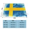 Coperte coperta bandiera svedese per il divano letto di viaggio nazionale giallo blu cultura concetto