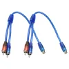 2 stks set RCA audiokabel "y" splitter -adapter computer 1 vrouwelijk tot 2 mannen koord 12 inch kabels voor home audio