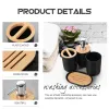 Bathroom Wash Set Counter Decor Accessories Black Toothbrush Holder Suite Bedroom Men Wood Sink Man