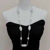 Pendant Necklaces Y English White Crystal Pave Culture White Pipa Freshwater Pearl Long Chain Necklace 33 Sweater Chain NecklaceQ