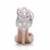 Vestido tênis de cristal rainha feminina casamento doce strass noiva estiletto princesa drill sandals saltos altos bombas h240409 31kp