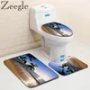 Baignoires Mattes Zeegle Scenic Printed Mat Salle de bain Piedstal Tapis de toilette Couvercle de couvercle Mémoire de mousse Absorbant Tapis de tapis