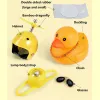 Duck en caoutchouc de vent cassé avec casque pendant noir / canard jaune vélo de route de vélo de vélos à vélo d'équitation accessoires décoration