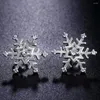 Boucles d'oreilles étalon une fête de neige unique en or rose couleur mode marque de mode cubique zircone bijoux Vente d'hiver cadeau pour les femmes e215