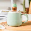 Tassen 360 ml kreative Keramikbecher Männer Frauen Mark mit Deckel Spoon Frühstück Kaffeetasse Paar Wasser Büro Tee Hausgebrauch
