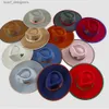 Breda randen hattar hink hattar 2023 Ny herrkontrast bindande kvinnor filt hatt sombrero jazz man bowler hatt utomhus vintage topp hattar stora grim 9,5 cm y240409