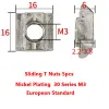 Porca elástica de porca deslizante caça-nação T no porca deslizante de porca de roll-in shrapnel porca de mola de mola para impressão 3D 30,40,45 Series 5pcs