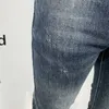 Men's Jeans designer High end men's jeans trendy autumn new versatile washed blue Korean version slim fit small foot 2023 O9VD