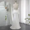 Dubai Sharon disse que sereia vestido de noite branca sexy recortada e elegante vestidos de festa para mulheres es