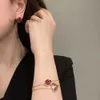 24SS Designer Luxury van sieraden Clef Clover Ladybird Vijf bloemrijke armband dames dik 18K rose goud vergulde dubbelzijdige witte fritillaria live