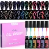 Kit lilycute foder gel nagellack set 12 färger franska reflekterande glitter graffiti målning rand ritningslinje nagelgellack