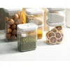 Botellas de almacenamiento Caja de cereal de cocina sellada transparente Nueces de grado de alimentos Avina de granos de café condimento