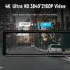 e-ace 12 inch 4k car dvr mirror wifi gps gpsスクリーンストリームリアビューダッシュカムミラーデュアルカーカメラドライブレコーダーブラックボックス