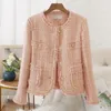 Kobiety Blazers Korean Chic Tweed Spring Autumn Eleganckie lady płaszcze pojedyncze garnitury z długim rękawem Kobieta biuro Blazer Jacket 240401