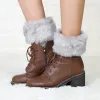 Femmes pour legher Winter Automne Lady Crochet Tricoted Trip-Over Fur Trim Trip Boat Choches épais Cuffs de coffre