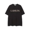 Lanvins T-shirt Hoge kwaliteit Lanvin Langfan 24SS geborduurd eenvoudig, modieus, informeel, veelzijdige mannen en dames paar T-shirt
