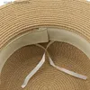 Chapéus de aba larga Chapéus de balde simples Chapéus de palha de praia de verão Mulheres dobráveis Big amplo lateral casual feminino chapéu de sol côncavo côncavo Viagem Sun Cap Y240409