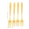 Setwares Sets 4 PCS Cake Fork Fruit Forks Dessert voorgerecht drie tandenstokers roestvrij staal