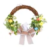 Party Decoration Foam Egg Door Hanging Easter Rattan Silk Flower Decorative Wreaths for Home Wall Wedding Farmhouse Holiday Autumn