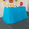 1 Meters 4 Layer Gauze Tutu Skirt Tablecloth for Wedding Decor Birthday Party Dessert Table Decor Yarn Skirt Table Cover Curtain