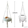 Cat Lits meubles Nouveau animal de compagnie Hamac Cat Swing Hand Woven Cotton corde chats suspendus Basket chaton suspendu corde den pavé intérieur