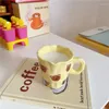 Tassen Nordic Cartoon Bären Keramik Kaffee Tasse Küche Milch Tee Getränke Frühstück Porzellan Vintage Paar Geschenke süße Tasse