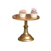 Plates Q1JB Pack Of 3 Fashion Dessert Tray Modern Cake Stand Metal Material Display