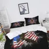 American Flag Bedding Set Eagle by Ho Me Lili Duvet Cover For 4 de julio Día de la Independencia Decoración de rayas retro