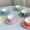 Tazze Candy Color Striped Coffee Set Macarons Cupt Ceramic