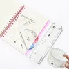 20CM transparent Soft fun Rulers set Triangle Ruler mathematics Geometry cute Template pattern painting