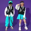 Dzieciak Kpop Hip Hop Clothing Biała koszula Top kamizelka uliczna