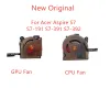 パッド新しいオリジナルラップトップCPU GPU冷却ファンのAcer Aspire S7191 S7391 S7392