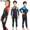 Da bagno da bagno per bambini adolescenti adolescenti da 2,5 mm Neoprene una cerniera frontale a un pezzo Tieni caldo per la ragazza invernale da ragazzo invernale