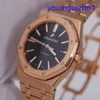 Fashion AP Wrist Watch Epic Royal Oak 15400 eller Mens Watch 18K Rose Gold Black Face Automatisk Mekanisk Swiss Famous Watch Luxury Gold Watch Diameters 41mm