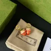 Oorbellen luxe vergulde oorbellen merkontwerper Nieuwe aardbeienstijl hangers oorbellen ontwerp hoogwaardige oorbellen voor charmante meisjes boetiekgeschenken