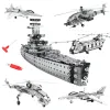 Niños Diy Metal Metal 3D Bloques de construcción Aeronave Modelo de buque de buque tornillo Tuerca Metal Metal Toys Adulto Difícil Pezzle