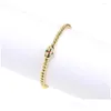 Urok bransoletki moda złota kulek plisowane elastyczne łańcuch owalny kolorowy cyrkon geometryczny wisiorek dla kobiet Benkle Para Del dhhme