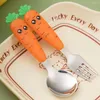 Set di stoviglie Creative Cartoon Carrot Table stoviglie Set in acciaio inossidabile Fruit Supplement Fork Scoon Handle