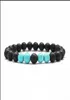 Brins de perles 8 mm Black Stone Strand Turquoise Tiger Eye Bread Braclets d'huile essentielle Bracelet diffuseur pour femmes bijoux pour hommes 2784039