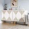 Tribesigns Modern White Storage Cabinet Set, Freestanding Floor Cabinet, Classic 59 inches Sideboard, Wood Buffet Cabinet